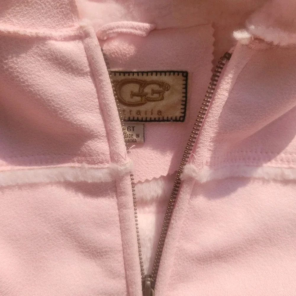 UGG Australia Girl's Sundance Jacket Coat Pink Size 6T Leather Sheepskin